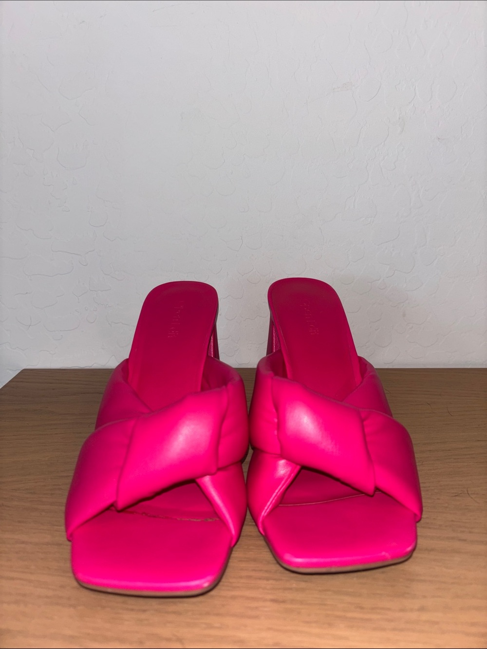 Hot Pink Knotted Slide Mules